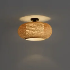 Japandi Deckenleuchte Bambus mit weißer Innenseite - Liva