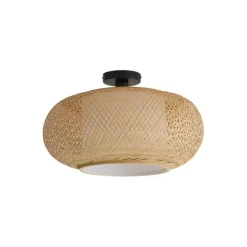 Japandi Deckenleuchte Bambus mit weißer Innenseite - Liva