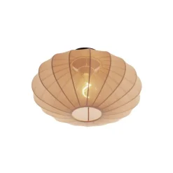 Japandi Deckenleuchte Braun mit Stoffschirm - Bida