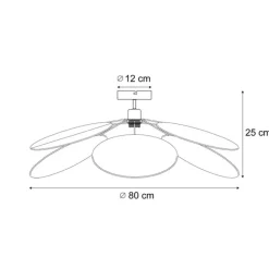 Japandi Deckenleuchte Creme mit Leinenschirm - Aisha