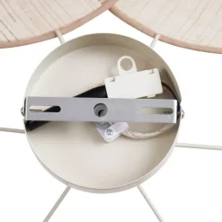 Japandi Deckenleuchte Creme mit Leinenschirm - Aisha