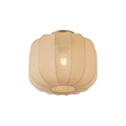 Japandi Deckenleuchte Gold mit beigem Schirm - Pluni