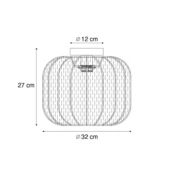 Japandi Deckenleuchte Gold mit beigem Schirm - Pluni