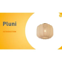 Japandi Deckenleuchte Gold mit beigem Schirm - Pluni