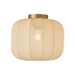 Japandi Deckenleuchte Gold mit beigem Schirm - Pluni