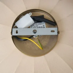 Japandi Deckenleuchte Gold mit beigem Schirm - Pluni