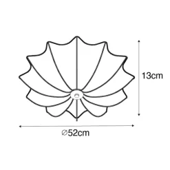 Japandi Deckenleuchte Grau Seide 52cm 3-flammig - Plu