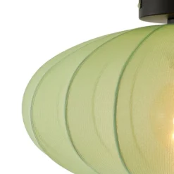 Japandi Deckenleuchte Grün mit Stoffschirm - Bida