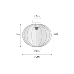 Japandi Deckenleuchte Grün mit Stoffschirm - Bida