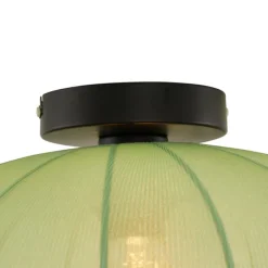 Japandi Deckenleuchte Grün mit Stoffschirm - Bida