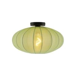 Japandi Deckenleuchte Grün mit Stoffschirm - Bida