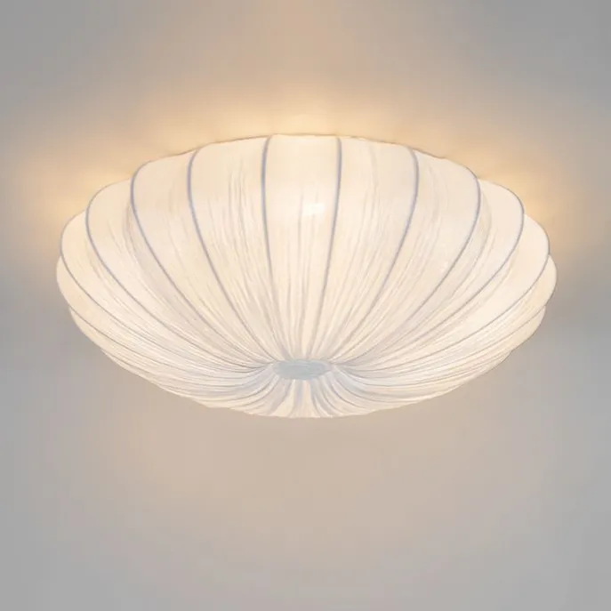 Japandi Deckenleuchte Weiß Seide 60cm 5-flammig - Plu