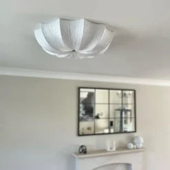 Japandi Deckenleuchte Weiß Seide 52cm 3-flammig - Plu