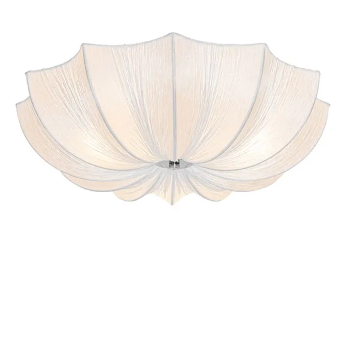 Japandi Deckenleuchte Weiß Seide 52cm 3-flammig - Plu