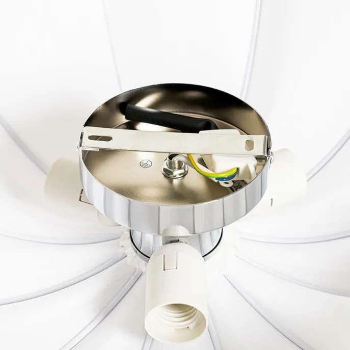 Japandi Deckenleuchte Weiß Seide 52cm 3-flammig - Plu