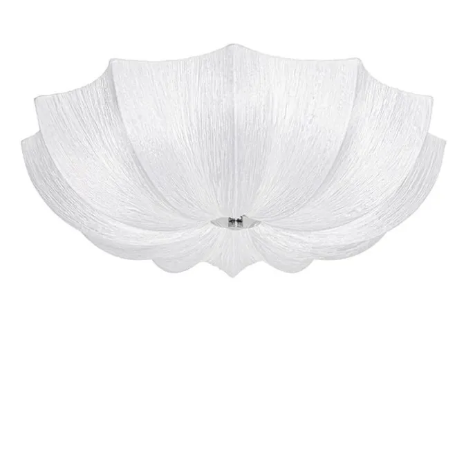 Japandi Deckenleuchte Weiß Seide 52cm 3-flammig - Plu