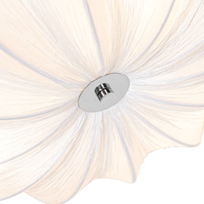 Japandi Deckenleuchte Weiß Seide 52cm 3-flammig - Plu