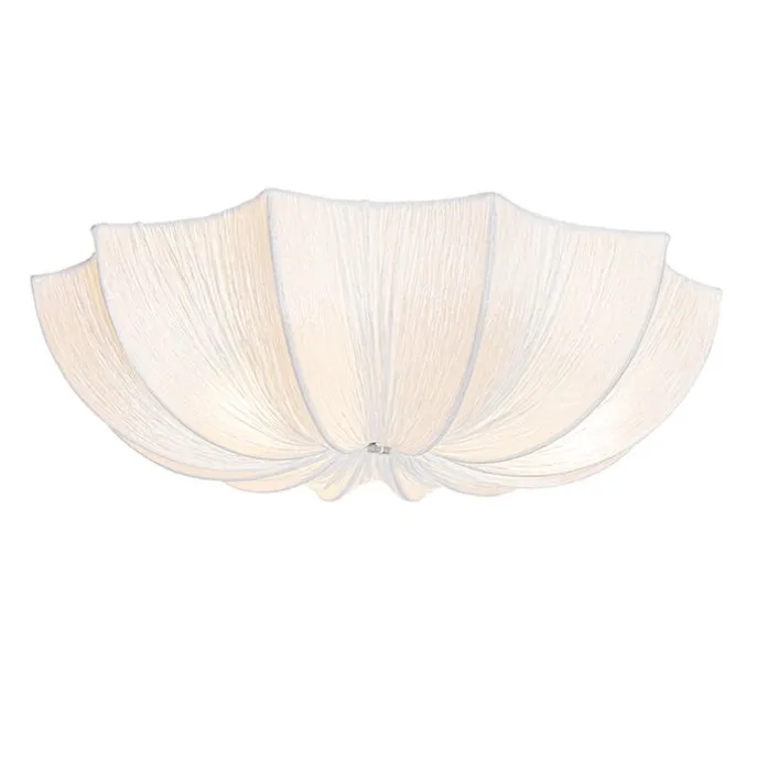 Japandi Deckenleuchte Weiß Seide 52cm 3-flammig - Plu