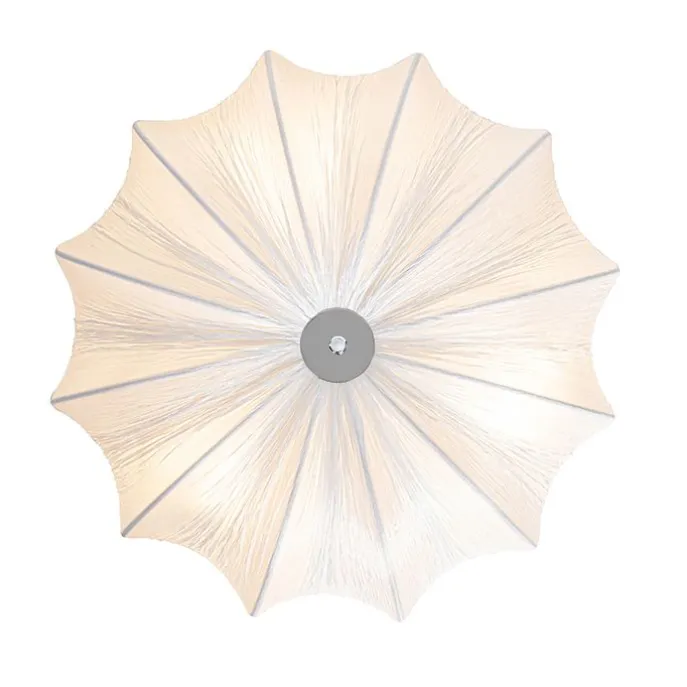 Japandi Deckenleuchte Weiß Seide 52cm 3-flammig - Plu