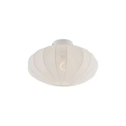 Japandi Deckenleuchte weiß mit Stoffschirm - Bida