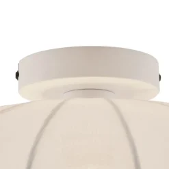 Japandi Deckenleuchte weiß mit Stoffschirm - Bida