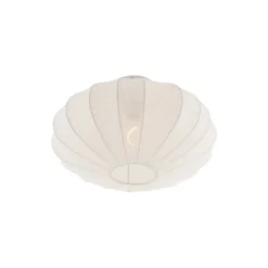 Japandi Deckenleuchte weiß mit Stoffschirm - Bida