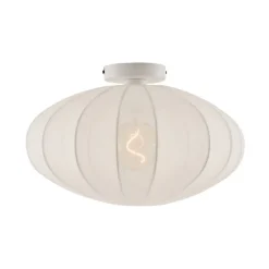 Japandi Deckenleuchte weiß mit Stoffschirm - Bida