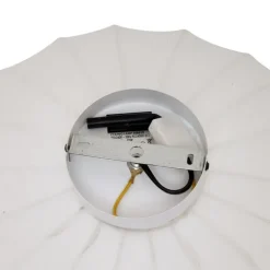 Japandi Deckenleuchte weiß mit Stoffschirm - Bida