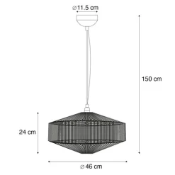 Japandi hanglamp bruin touw 46cm - Svea