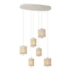 Japandi Hängelampe Beige mit Stoffschirmen 6-flammig - Yente