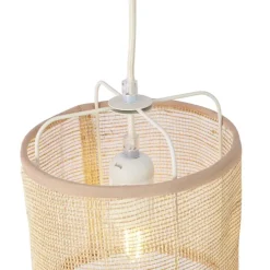 Japandi Hängelampe Beige mit Stoffschirmen 6-flammig - Yente