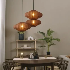 Japandi Hängelampe braun 50cm 3-flammig - Plu