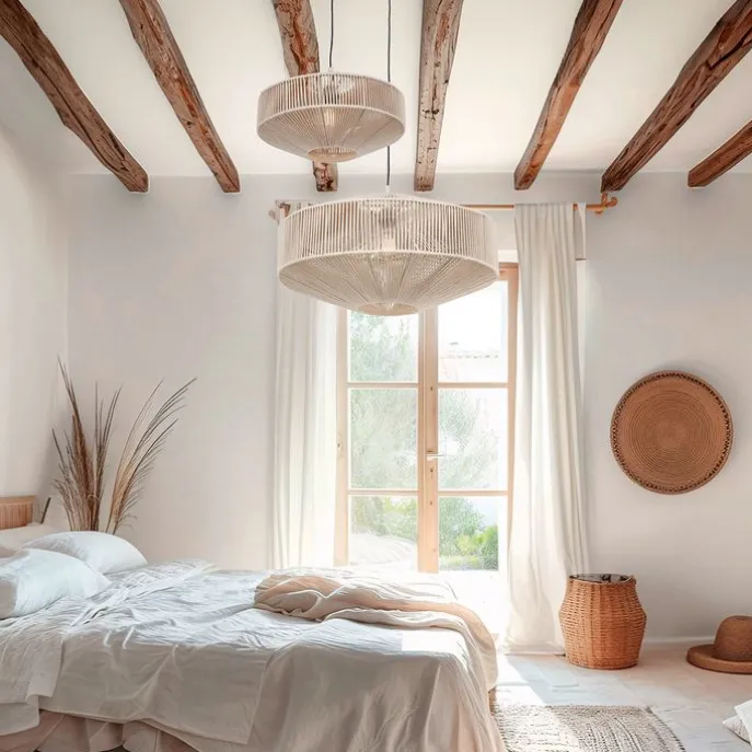 Japandi Hängelampe braunes Seil 61cm - Svea