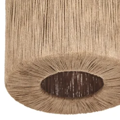 Japandi Hängelampe schwarz mit braunem Seil 4-flammig - Smilla