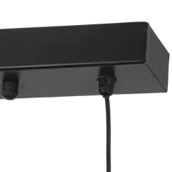 Japandi Hängelampe schwarz mit braunem Seil 4-flammig - Smilla