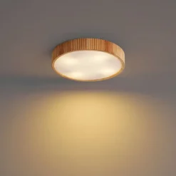 Japandi plafondlamp hout 60cm 5-lichts - Lyra