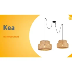 Japandi-Pendelleuchte Schwarz mit Bambus 2-flammig - Kea