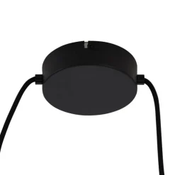 Japandi-Pendelleuchte Schwarz mit Bambus 2-flammig - Kea