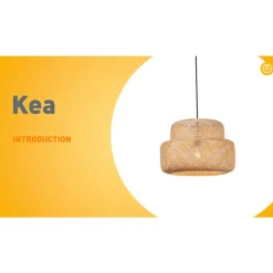 Japandi-Pendelleuchte Schwarz mit Bambus - Kea