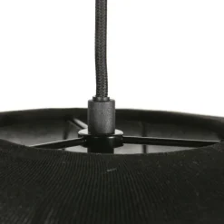 Japandi-Pendelleuchte Schwarz mit Stoffschirm 55cm - Sable