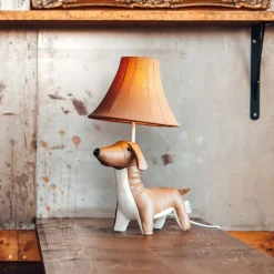 Kinder Tischleuchte Dackel Braun inkl. LED - Waldi