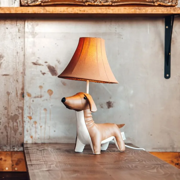 Kinder Tischleuchte Dackel Braun inkl. LED - Waldi