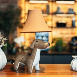 Kinder Tischleuchte Dackel Braun inkl. LED - Waldi