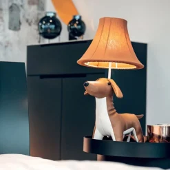 Kinder Tischleuchte Dackel Braun inkl. LED - Waldi