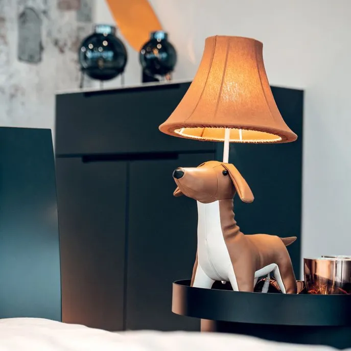 Kinder Tischleuchte Dackel Braun inkl. LED - Waldi