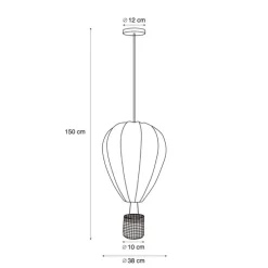 Kinder-Pendelleuchte Blau Heißluftballon - Air Balloon