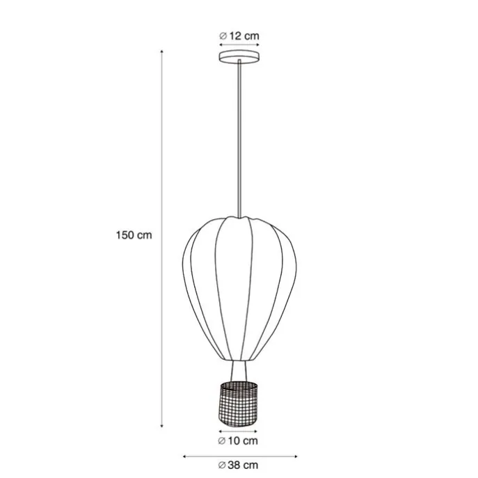 Kinder-Pendelleuchte Rosa Heißluftballon - Air Balloon