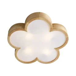 Kinderzimmer-Deckenleuchte Holz mit Weiß - Lucille