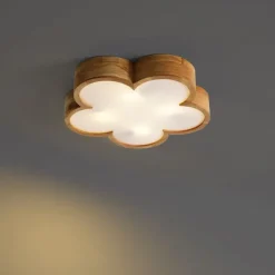 Kinderzimmer-Deckenleuchte Holz mit Weiß - Lucille