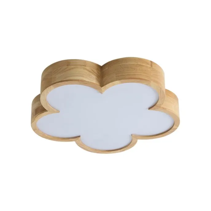 Kinderzimmer-Deckenleuchte Holz mit Weiß - Lucille